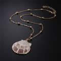 Natural Shell Pendant Necklace Long Gold Link Chain Seashell Cowrie Choker Ocean Beach Jewelry 2