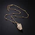 Natural Shell Pendant Necklace Long Gold Link Chain Seashell Cowrie Choker Ocean Beach Jewelry 3