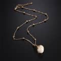 Natural Shell Pendant Necklace Long Gold Link Chain Seashell Cowrie Choker Ocean Beach Jewelry 4
