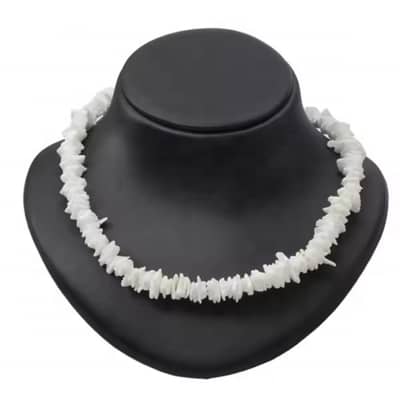 Bohemian Ethnic Natural Square Shell Beaded Chain Necklace Summer Holiday Choker Pearl Irregular Design detail 1