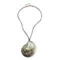 Vintage Bohemian Exaggerated Shell Design Leather Rope Necklace With Zircon And Pearl Stones 1