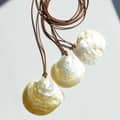 Vintage Bohemian Exaggerated Shell Design Leather Rope Necklace With Zircon And Pearl Stones 3