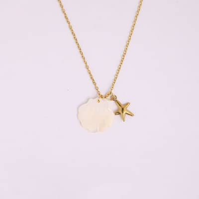 Cute Stainless Steel Dolphin Sea Turtle Starfish Seashell Necklace Waterproof Silver Jewelry detail 1
