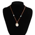 Bohemian Velvet Clavicle Necklace Brown Simulation Shell Pendant Choker Trendy Casual Party Jewelry 6