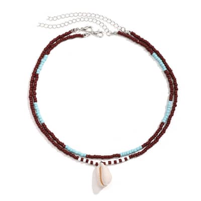 Tidepool Starfish Surf Beach Boho Adjustable Shell Beaded Choker With Turtle Charm detail 6