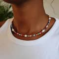 Bohemian Link Chain Necklace White Heart Pendant Colorful Beads Valentine's Anniversary Jewelry 3