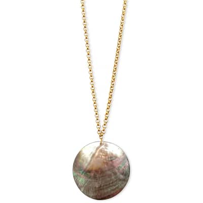 Summer Big Shell Pendant Necklace Ocean Series Statement Stainless Steel Chain detail 1
