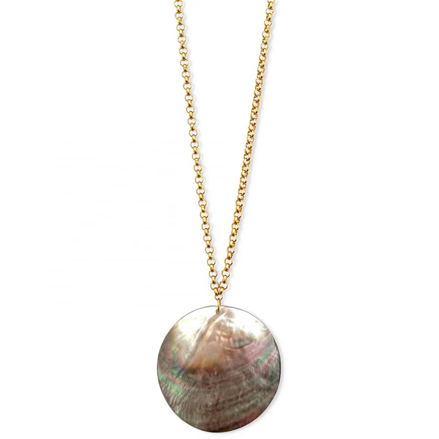 Summer Big Shell Pendant Necklace Ocean Series Statement Stainless Steel Chain - main