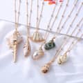 Bohemian Conch Shell Cowrie Pendant Necklace Gold Plated Trendy Summer Party Gift 1