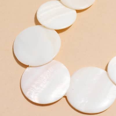 Natural White Mother of Pearl Beads Choker Classic Beach Jewelry Bamboo Chain Buddhist Theme detail 4