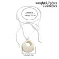 Boho Geometric Round White Shell Pendant Necklace Trendy Beach Jewelry Adjustable Wax Rope Chain 4
