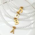 Stainless Steel Initial Pendant Necklace With Simulated Pearls And Name Bead Choker 4