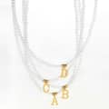 Stainless Steel Initial Pendant Necklace With Simulated Pearls And Name Bead Choker 5