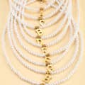 Stainless Steel Initial Pendant Necklace With Simulated Pearls And Name Bead Choker 6
