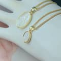 White Virgin Mary Pendant Necklace Natural Mother Pearl Shell Charm Gold Plating Religious Jewelry Brass 3