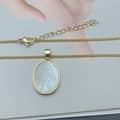 White Virgin Mary Pendant Necklace Natural Mother Pearl Shell Charm Gold Plating Religious Jewelry Brass 5