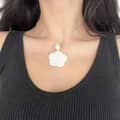 Natural Shell Choker Necklace With Stainless Steel Plum Blossom Pendant 1
