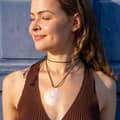 Big White Round Mother-of-Pearl Pendant Necklace Summer Beach 5