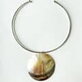 Natural Big Round Mother of Pearl Pendant Choker Stainless Steel Necklace Silver Gold Bohemian Accessories 1