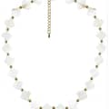 Gold Plated Natural Mother of Pearl Choker Necklace Stainless Steel Floral Beaded Collar 2