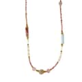INS Style Red Patterned Stone Natural Pearl Necklace Waterproof Titanium Steel Bead Necklace 5