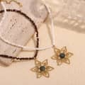 INS Style Petal Pendant Handmade Natural Stone Necklace Stainless Steel Plated 18K Gold Necklace 4