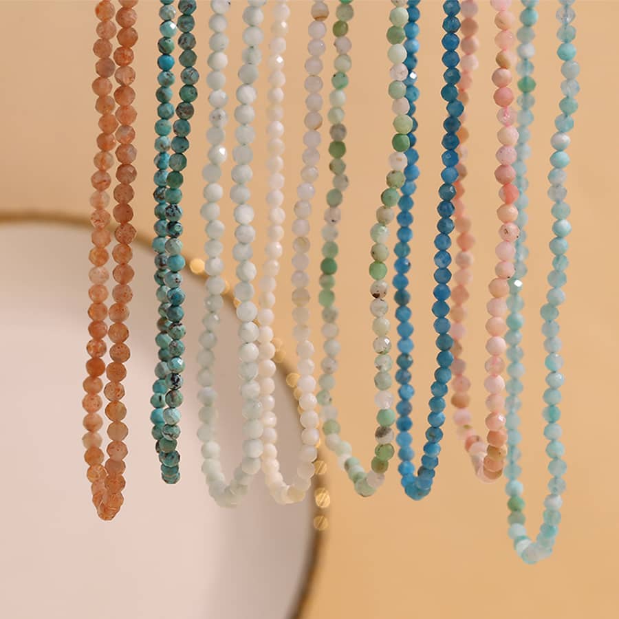 INS Style Natural Stone Handmade Colorful Bead Necklace - main