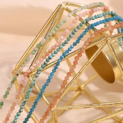 INS Style Natural Stone Handmade Colorful Bead Necklace detail 5