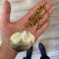 Oversized Natural Seashell Pendant Necklace On Stainless Steel Chain 4