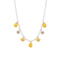 18K Gold Plated Lemon Daisy Shell Bead Pearl Resin Pendant Necklace Stainless Steel 4