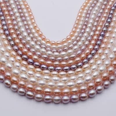 Strong Light 2-9mm Meter Shaped Natural Freshwater Pearl Loose Pearl Handmade Necklace Set detail 1