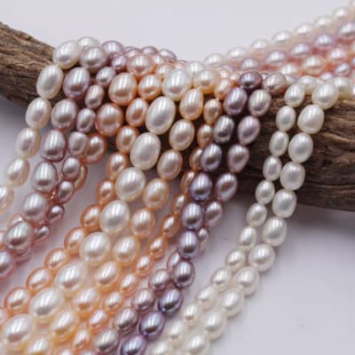 Strong Light 2-9mm Meter Shaped Natural Freshwater Pearl Loose Pearl Handmade Necklace Set detail 3