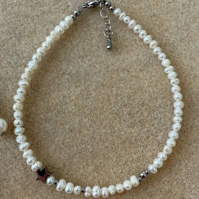 Freshwater Pearl Necklace Stainless Steel Beads With Star Pearl 18K Gold Jewelry detail 5