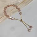 INS Style Freshwater Pearl Bracelet Adjustable Handmade Purple Pearls Bracelet Party Gift 4