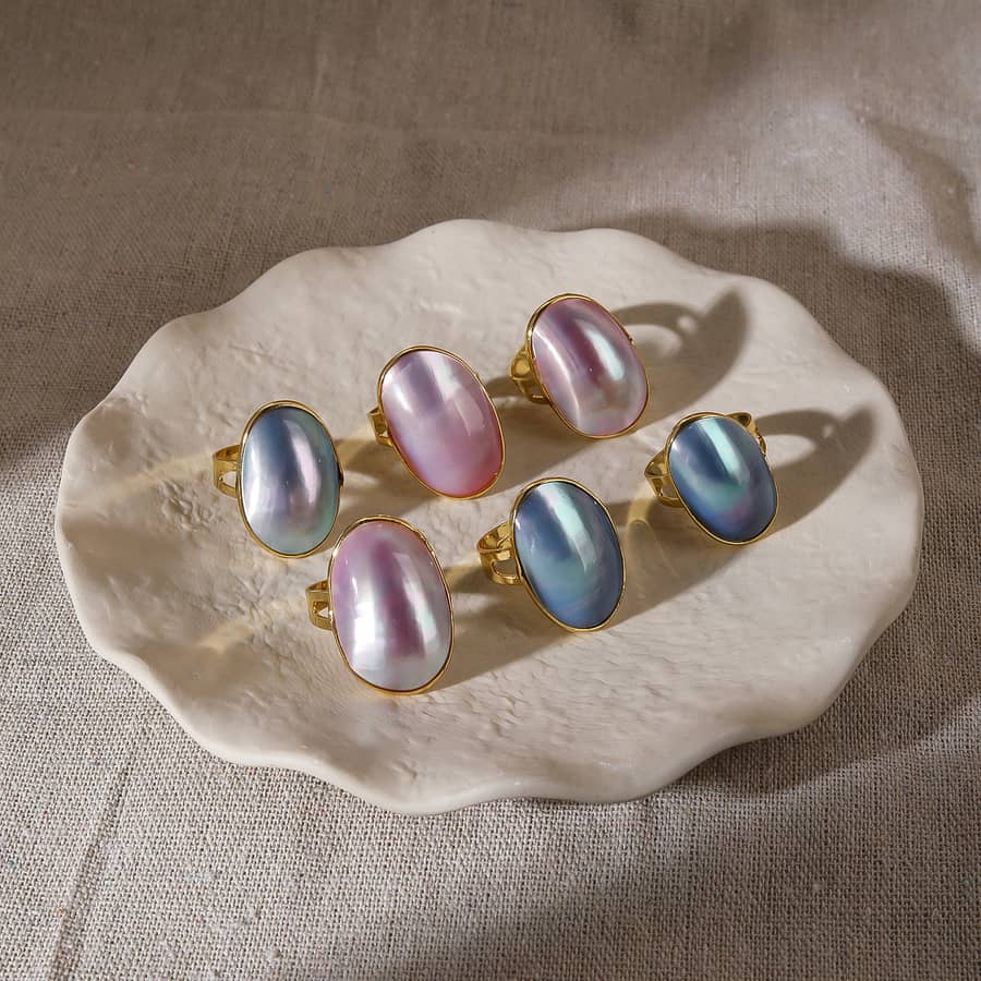 Romantic Natural Shell Luster Ring with Dreamy Shine - main