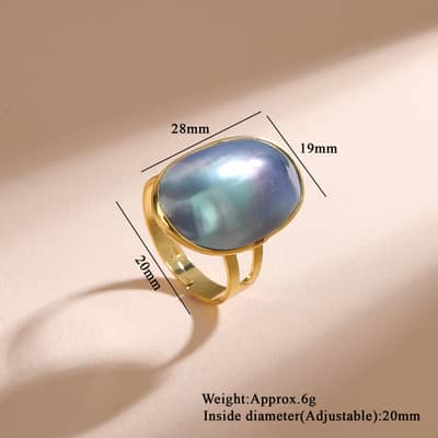 Romantic Natural Shell Luster Ring with Dreamy Shine detail 3