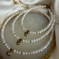 Natural Pearl Necklace Stainless Steel Beads With Heart Pendant 18K Gold Jewelry 2
