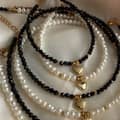 Natural Pearl Necklace Stainless Steel Beads With Heart Pendant 18K Gold Jewelry 4