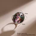 Vintage Abalone Shell Ring Adjustable Silver Color Classic Copper Jewelry 3