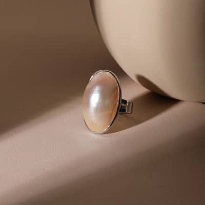 Elegant Mapei Shell Ring Copper Bezel Adjustable Romantic Daily Wear Wedding Party Gift detail 6