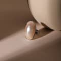 Elegant Mapei Shell Ring Copper Bezel Adjustable Romantic Daily Wear Wedding Party Gift 6