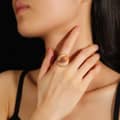 Romantic Silver Bezel Setting Natural Sea Shell Adjustable Ring Wedding Anniversary Gift Copper Gold Plated 2