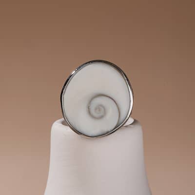 Romantic Silver Bezel Setting Natural Sea Shell Adjustable Ring Wedding Anniversary Gift Copper Gold Plated detail 4