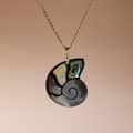 Luxury Natural White Yellow Shell Abalone Pendant Claw Setting Inlay Gold Plated Copper Chain Necklace 6