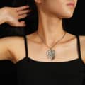 Bohemian White Grey Purple Shell Leaf Pendant Necklace Copper Chain Claw Setting Wedding Anniversary 2