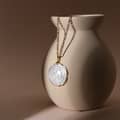 Elegant Natural White Shell Flower Pendant Necklace Silver Gold Copper Chain Daily Jewelry 1