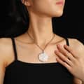 Elegant Natural White Shell Flower Pendant Necklace Silver Gold Copper Chain Daily Jewelry 2