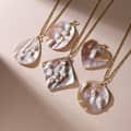 Romantic Natural Freshwater Pearl Pendant Necklace Multi-Shaped Unfading Copper Chain Gold Plated 1