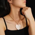 White Shell Pendant Necklace Copper Chain Loose Stone Claw Setting Wedding Engagement Party 2