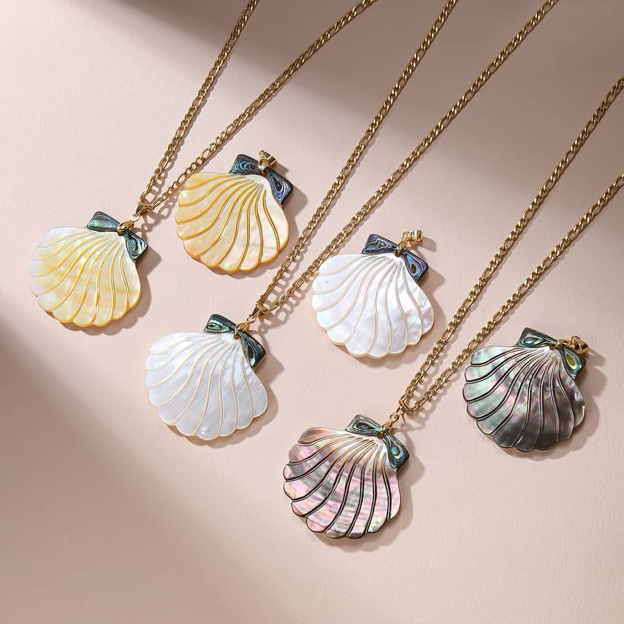 Natural Shell Pendant Necklace Pearl Charm Wedding Party Jewelry - main